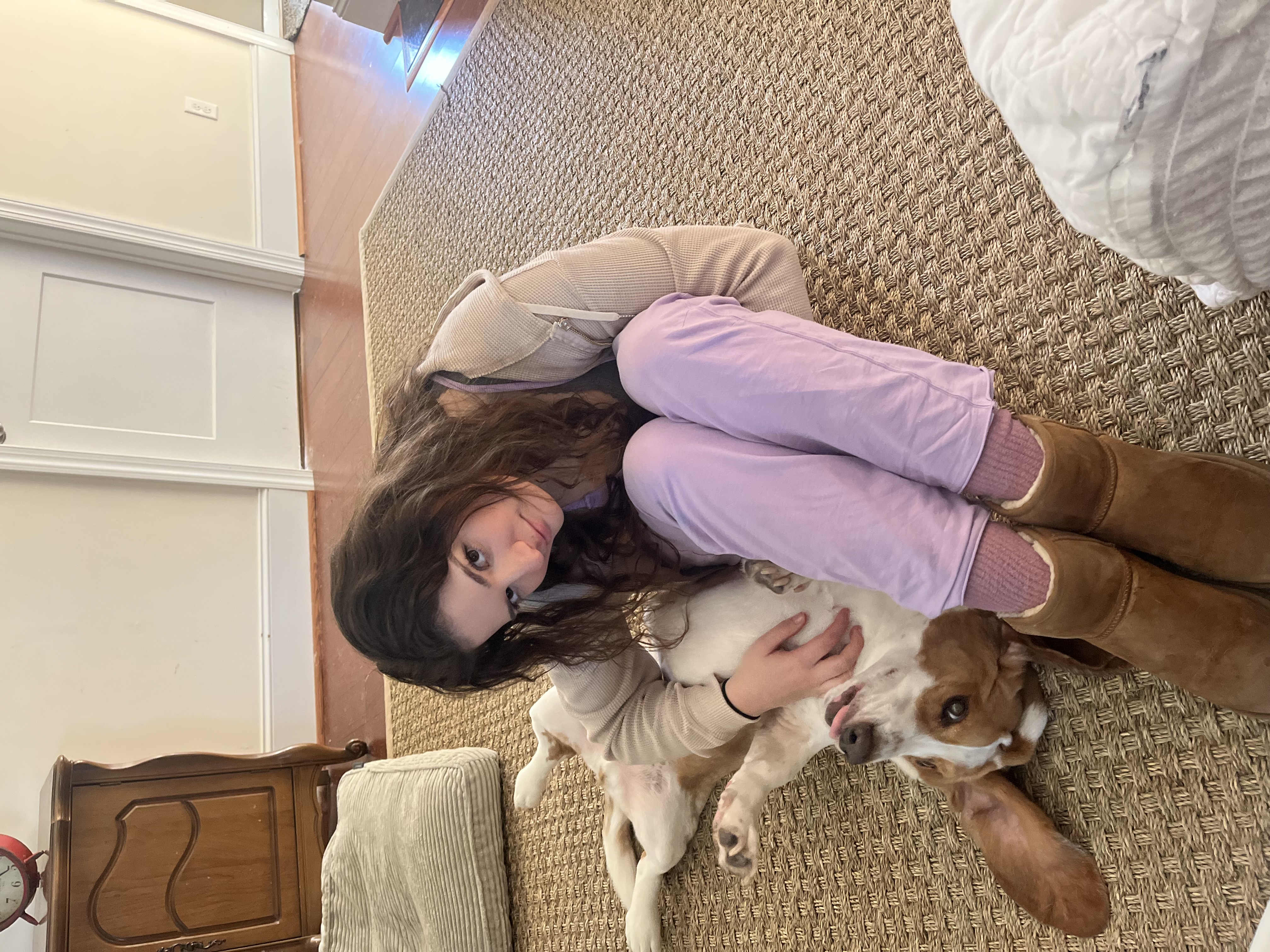 picture of Gabrielle and dog